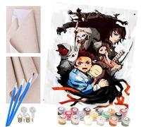 ToeTs Paint by Numbers for Kids & Adults & Beginner, DIY Canvas Painting Gift Kits 16 x 20 inch- Demon Slayer Anime - Without Frame