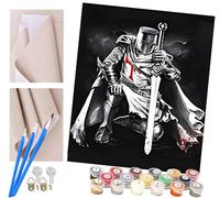 ToeTs Paint by Numbers Kits for Adults and Kids DIY Oil Painting Digital Canvas Wall Art Home Decoration -Invincible Warrior Medieval Crusaders 40x50CM (16 * 20 Inch) Frameless