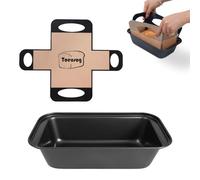 Toeusog 2lb Loaf Tin with Liners: 1 Pack Nonstick Loaf Bread Tin with 1 Reusable Liners Set - Banana Bread Pan for Baking Tray - Making Meatloaf Sourdough - for Oven & Kitchen - Baker & Baking Lovers