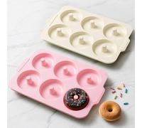 Toeusog Silicone Doughnut Mould with Frame: 10.2 CM Nonstick Donut Mould for Oven with Metal - 2 Large Donut Tray Baking Non Stick for Bagels and Onion Ring - Home Bake Pan for Healthy Bakers