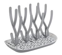 ToeZee Baby Bottle Drying Rack Space Saving Countertop Baby Bottle Holder, Drying Rack for Baby Bottles Accessories - Stores Up to 12 Bottles, Dishwasher Safe (Gray)
