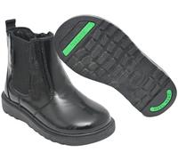 ToeZone Amara Kids Black Patent Leather Ankle Boots -