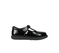 ToeZone Girl's Flo Patent Leather Flower School Shoe in Black | Size: Infant 10 ToeZone Black Infant 10