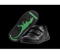 ToeZone Men's Black Luca Dinosaur Rip Tape School Shoes | Size: 2 ToeZone Black 2