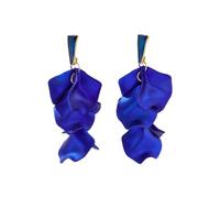 TOFBS Earrings for Women Rose Flower Pendant Petal Long Earrings S925 Sterling Silver Dangly Drop Boho Statement Earrings for Women and Girls Blue