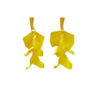 TOFBS Earrings for Women Rose Flower Pendant Petal Long Earrings S925 Sterling Silver Dangly Drop Boho Statement Earrings for Women and Girls Yellow