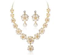 TOFBS Pearl Necklace Earrings Jewellery Set for Women Girls Bridal Jewelry Set Pearl Choker Set Weddings Party Birthday Anniversary Christmas Mothers Day Valentine's Day Gifts (#6)
