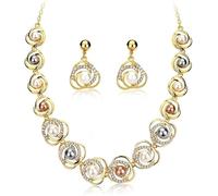TOFBS Pearl Necklace Earrings Jewellery Set for Women Girls Bridal Jewelry Set Pearl Choker Set Weddings Party Birthday Anniversary Christmas Mothers Day Valentine's Day Gifts (#4)