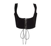 TOFBS Punk Leather Corset Waist Belt for Women and Girls Harness Belt Adjustable Elastic Underbust Corset Goth Body Vest Belt Cosplay Party Rave Halloween Costume (Black6)