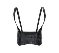 TOFBS Punk Leather Corset Waist Harness Belt for Women and Girls - Adjustable Elastic Underbust Corset - Goth Body Vest Belt - Cosplay Party Rave Halloween Costume (Black)