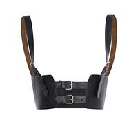 TOFBS Punk Leather Corset Waist Harness Belt for Women & Girls - Adjustable Elastic Underbust Corset - Goth Body Vest Belt - Cosplay Party Rave Halloween Costume (Black)