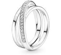 TOFBS Sterling Silver Women's Three Ring Set Sparkling Cubic Zirconia Jewelry Thumb Ring Birthday Gifts for Girls & Couples (L1/2)