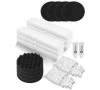 Tofcbye 18 Pcs Replacement Filter Media Kit Fit for Fluval FX4/FX5/FX6 Aquarium Filters Including 2 Bag BioMax Media, 4 Carbon Foam Pad, 4 Bio-Foam Pads, 6 Bio-Foam Block, 2 Silicone Lube