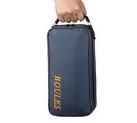 Tofern Lot de 2 Sacoche Trousse Jeu de Boules Nylon Oxford Robuste Pratique Sac à Main Pétanque sans Boules Adaptation 3/6 / 8 Boules, Noir pour 3 Boules