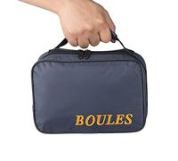 Tofern Lot de 2 Sacoche Trousse Jeu de Boules Nylon Oxford Robuste Pratique Sac à Main Pétanque sans Boules Adaptation 3/6 / 8 Boules, Noir pour 3 Boules