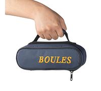 Tofern Lot de 2 Sacoche Trousse Jeu de Boules Nylon Oxford Robuste Pratique Sac à Main Pétanque sans Boules Adaptation 3/6 / 8 Boules, Noir pour 3 Boules