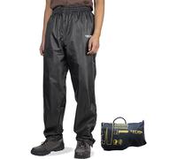 Tofern Men's Waterproof Trousers Lightweight Breathable Rain Overtrousers with Zip Pockets, Outdoor Windproof Rain Over Pants for Golf Hiking Fishing Cycling Black