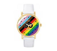 Toff London 38mm Limited Edition 50 Years of London Pride Watch, Analogue Display, Japanese Quartz Movement Watch with Leather Strap