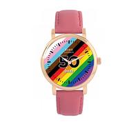 Toff London 38mm Limited Edition 50 Years of London Pride Watch, Analogue Display, Japanese Quartz Movement Watch with Leather Strap