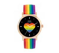 Toff London 38mm Pride Rainbow Heart Batons Watch