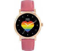 Toff London 38mm Pride Rainbow Heart Dot Batons Watch