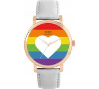 Toff London 38mm Pride White Heart Rainbow Watch