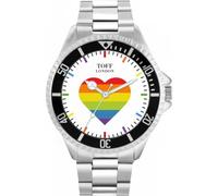 Toff London 42mm Pride Rainbow Heart Rainbow Batons Watch