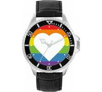 Toff London 42mm Pride White Heart Rainbow Dots