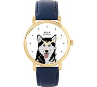 Toff London Black and White Husky Head Dog Watch Ladies 38mm Case 3atm Water Resistant Custom Designed Quartz Movement Luxury Fashionable