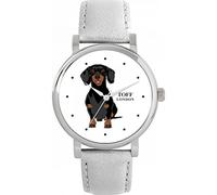 Toff London Black Dachshund Dog Watch Ladies 38mm Case 3atm Water Resistant Custom Designed Quartz Movement Luxury Fashionable