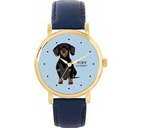 Toff London Black Dachshund Dog Watch Ladies 38mm Case 3atm Water Resistant Custom Designed Quartz Movement Luxury Fashionable