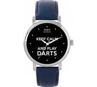 Toff London Black Keep Calm and Play Darts Batons Watch Ladies 38mm Case 3atm Water Resistant Custom Designed Quartz Movement Luxury Fashionable