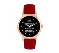 Toff London Black Keep Calm and Play Darts Batons Watch Ladies 38mm Case 3atm Water Resistant Custom Designed Quartz Movement Luxury Fashionable