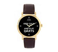 Toff London Black Keep Calm and Play Darts Batons Watch Ladies 38mm Case 3atm Water Resistant Custom Designed Quartz Movement Luxury Fashionable