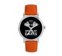 Toff London Black Keep Calm and Play Darts Watch Ladies 38mm Case 3atm Water Resistant Custom Designed Quartz Movement Luxury Fashionable