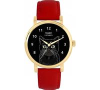 Toff London Black Moggie Cat Head Watch Ladies 38mm Case 3atm Water Resistant Custom Designed Quartz Movement Luxury Fashionable