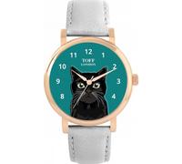 Toff London Black Moggie Cat Head Watch Ladies 38mm Case 3atm Water Resistant Custom Designed Quartz Movement Luxury Fashionable