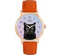 Toff London Black Moggie Cat Head Watch Ladies 38mm Case 3atm Water Resistant Custom Designed Quartz Movement Luxury Fashionable