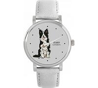 Toff London Black White Border Collie Watch Ladies 38mm Case 3atm Water Resistant Custom Designed Quartz Movement Luxury Fashionable