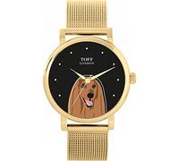 Toff London Brown Afghan Hound Dog Watch Ladies 38mm Case 3atm Water Resistant Custom Designed Quartz Movement Luxury Fashionable