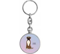 Toff London Brown And White Boxer Dog Keyring