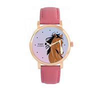Toff London Brown Arabian Horse Head Watch Ladies 38mm Case 3atm Water Resistant Custom Designed Quartz Movement Luxury Fashionable