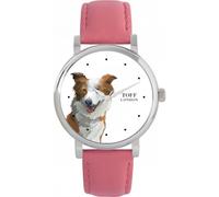 Toff London Brown Border Collie Head Dog Watch Ladies 38mm Case 3atm Water Resistant Custom Designed Quartz Movement Luxury Fashionable