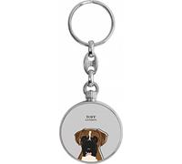 Toff London Brown Boxer Dog Head Keyring