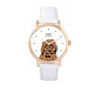 Toff London Brown Cockapoo Dog Watch Ladies 38mm Case 3atm Water Resistant Custom Designed Quartz Movement Luxury Fashionable