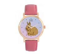 Toff London Brown Netherland Dwarf Rabbit Watch Ladies 38mm Case 3atm Water Resistant Custom Designed Quartz Movement Luxury Fashionable