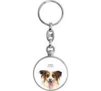 Toff London Brown Papillon Dog Head Keyring