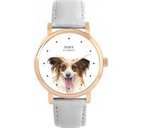 Toff London Brown Papillon Head Dog Watch Ladies 38mm Case 3atm Water Resistant Custom Designed Quartz Movement Luxury Fashionable