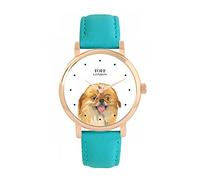 Toff London Brown Pekingese Head Dog Watch Ladies 38mm Case 3atm Water Resistant Custom Designed Quartz Movement Luxury Fashionable