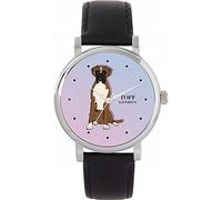 Toff London Brown White Boxer Dog Watch Ladies 38mm Case 3atm Water Resistant Custom Designed Quartz Movement Luxury Fashionable